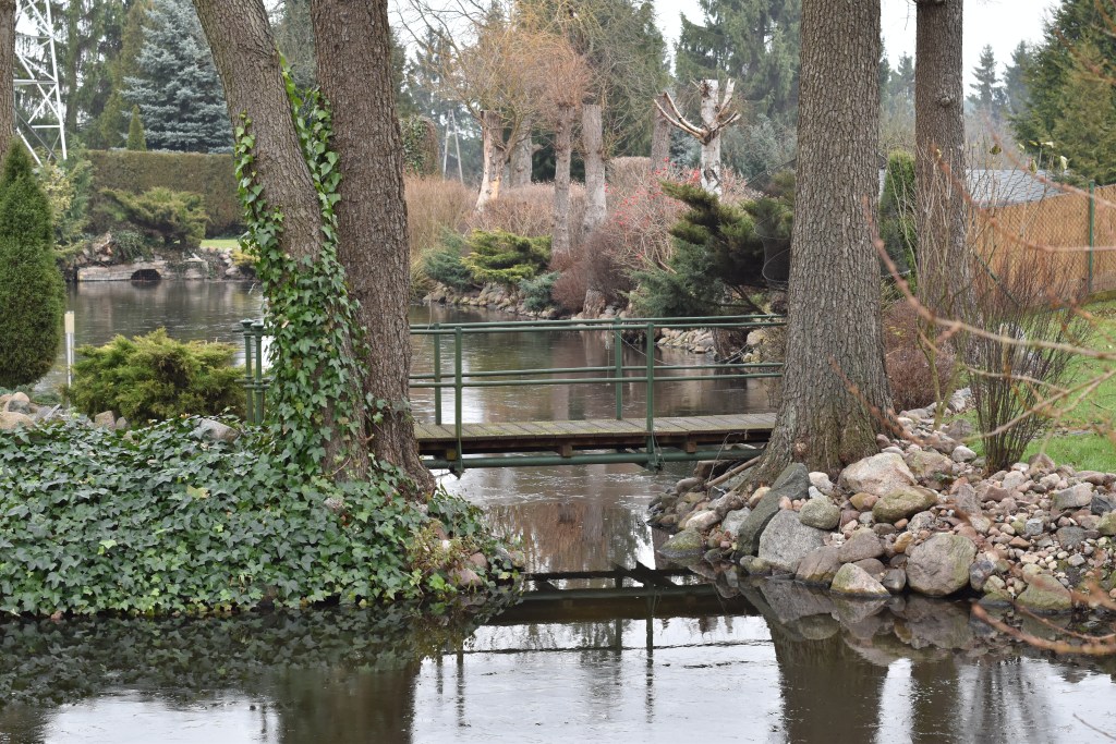 Potok Prądy oraz jedno z jeziorek na jego szlaku na osiedlu Miedzyń